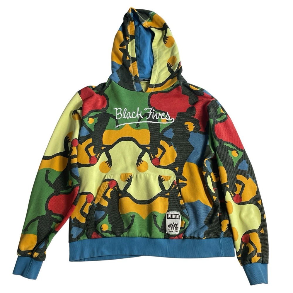 Puma x Black Fives Harlem Hoodie Measures L/XL  Multicolor Basketball Graphic